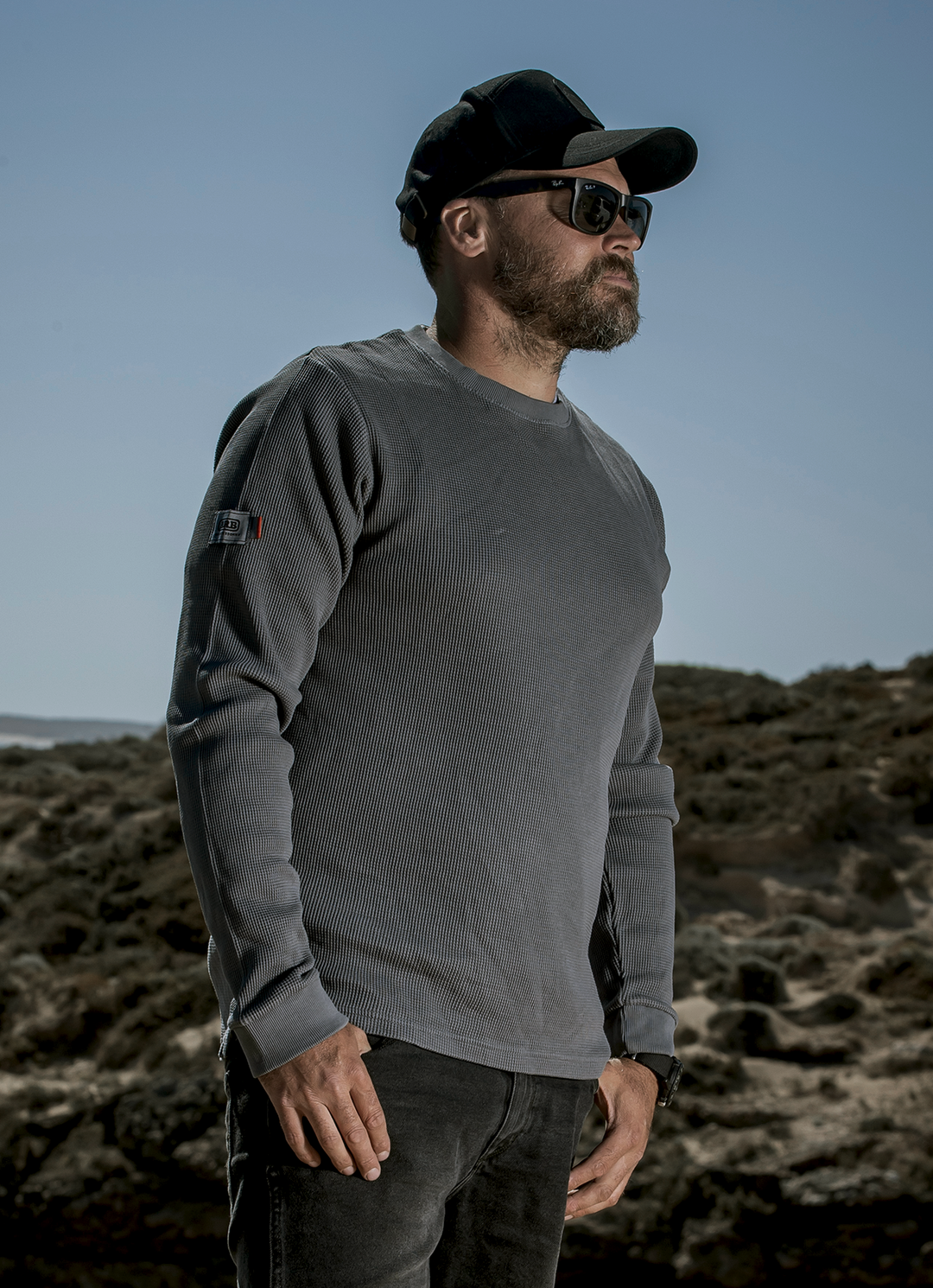 ARB Waffle Long Sleeve - CHARCOAL - Men's