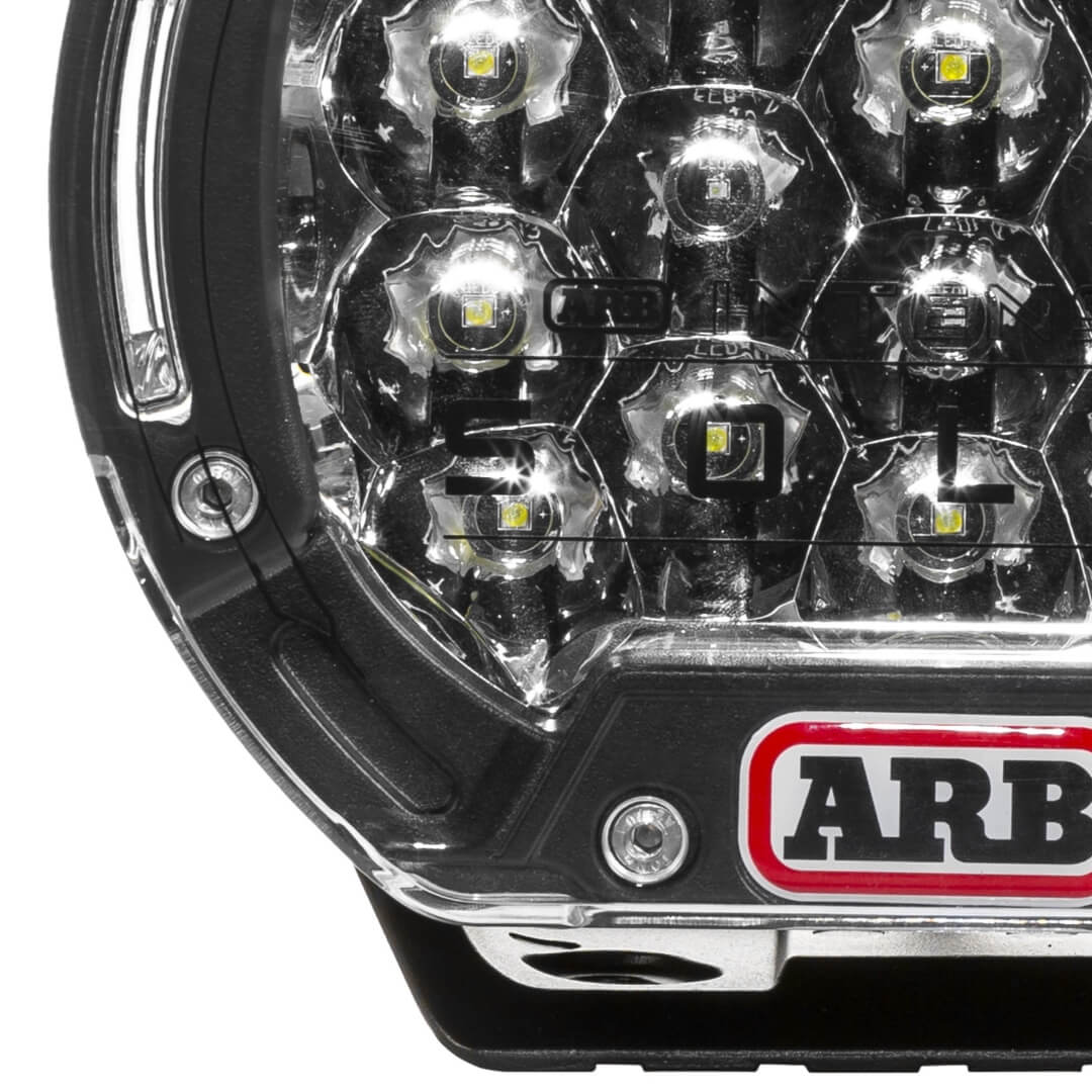 Close up of ARB Intensity Solis 21 Spot Light showing Black Bezels and close up features of LEDs